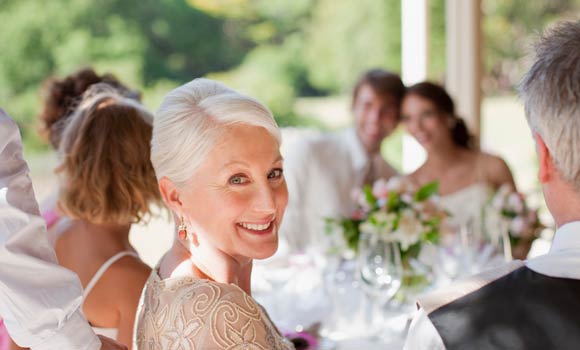 Mother of the bride facing the camera